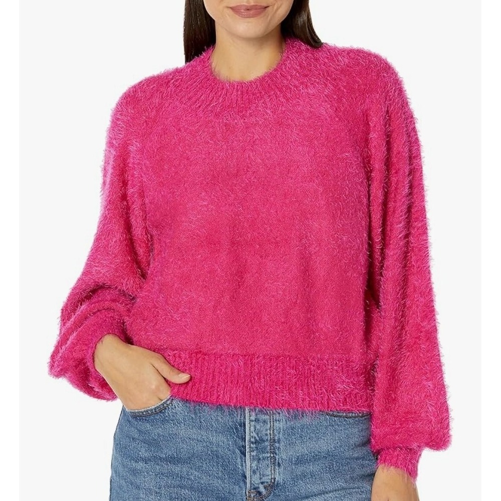 Show Me Your Mumu Hot Pink Cropped Sweater SMALL Love Your Mu, She Loves You